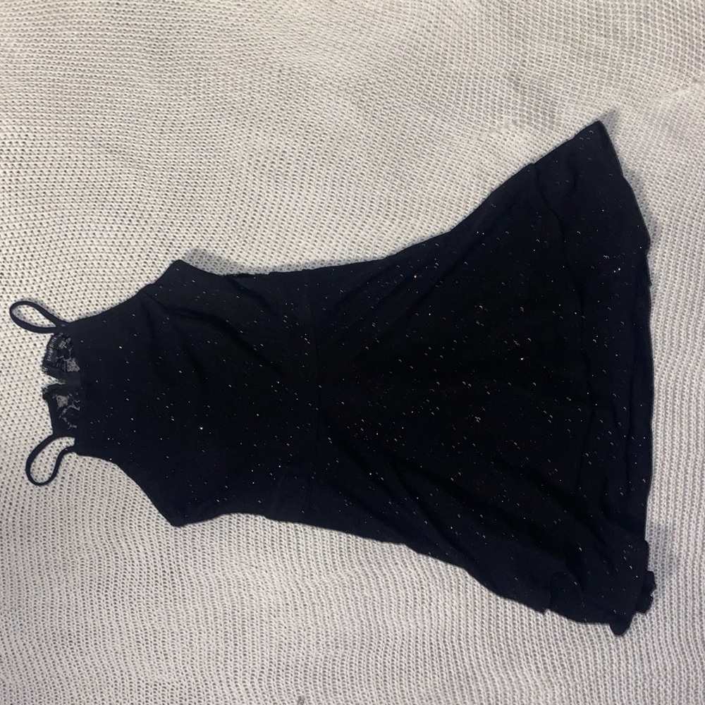 Black Sleeveless Dress with Glitter